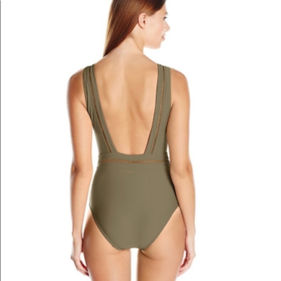 TED BAKER STARZA POINTELLE DEEP-V PLUNGE SWIMSUIT - Picture 2 of 5
